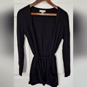 Kenar Black Cashmere Cardigan With Tie Waist Size Small